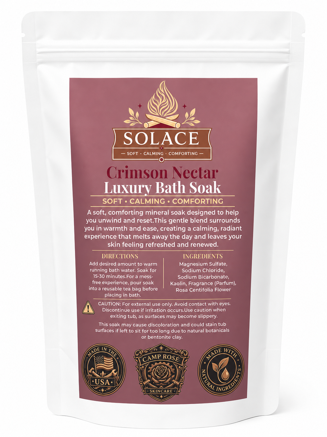 2 lb SOLACE Crimson Nectar Luxury Bath Soak